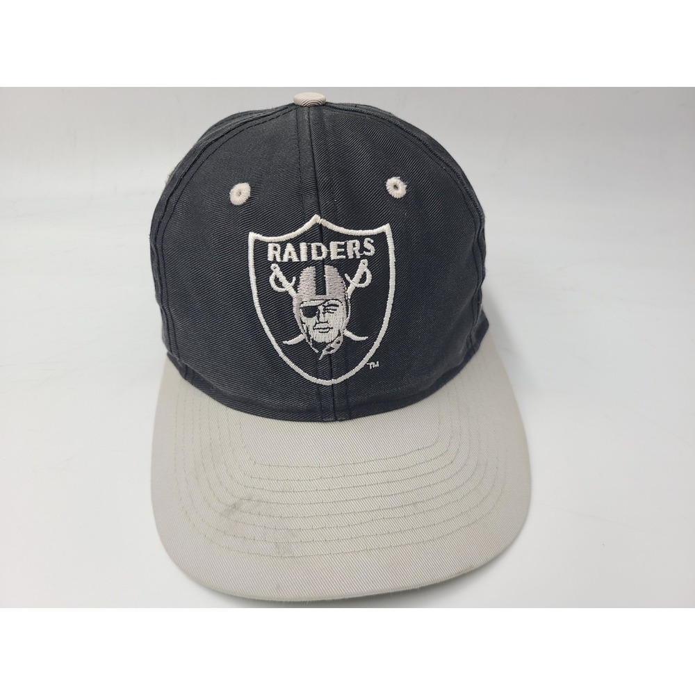 Vintage Oakland Raiders Competitor Logo 7 Snapback Hat Cap Men NFL Black Gray